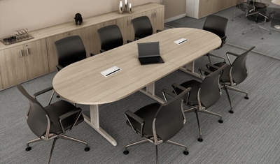 Mesa de Reunião com 6 Cadeiras Bom Retiro - Mesa de Reunião Oval