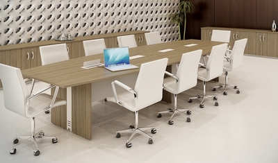 Mesa de Reunião Tipo Bote Vila Andrade - Mesa de Reunião com Cadeiras
