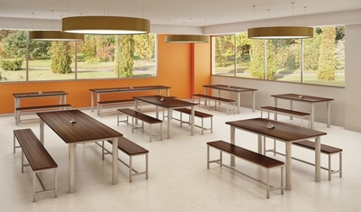 Mesa para Refeitório com Banco Parque Anhembi - Mesas e Cadeiras para Refeitórios